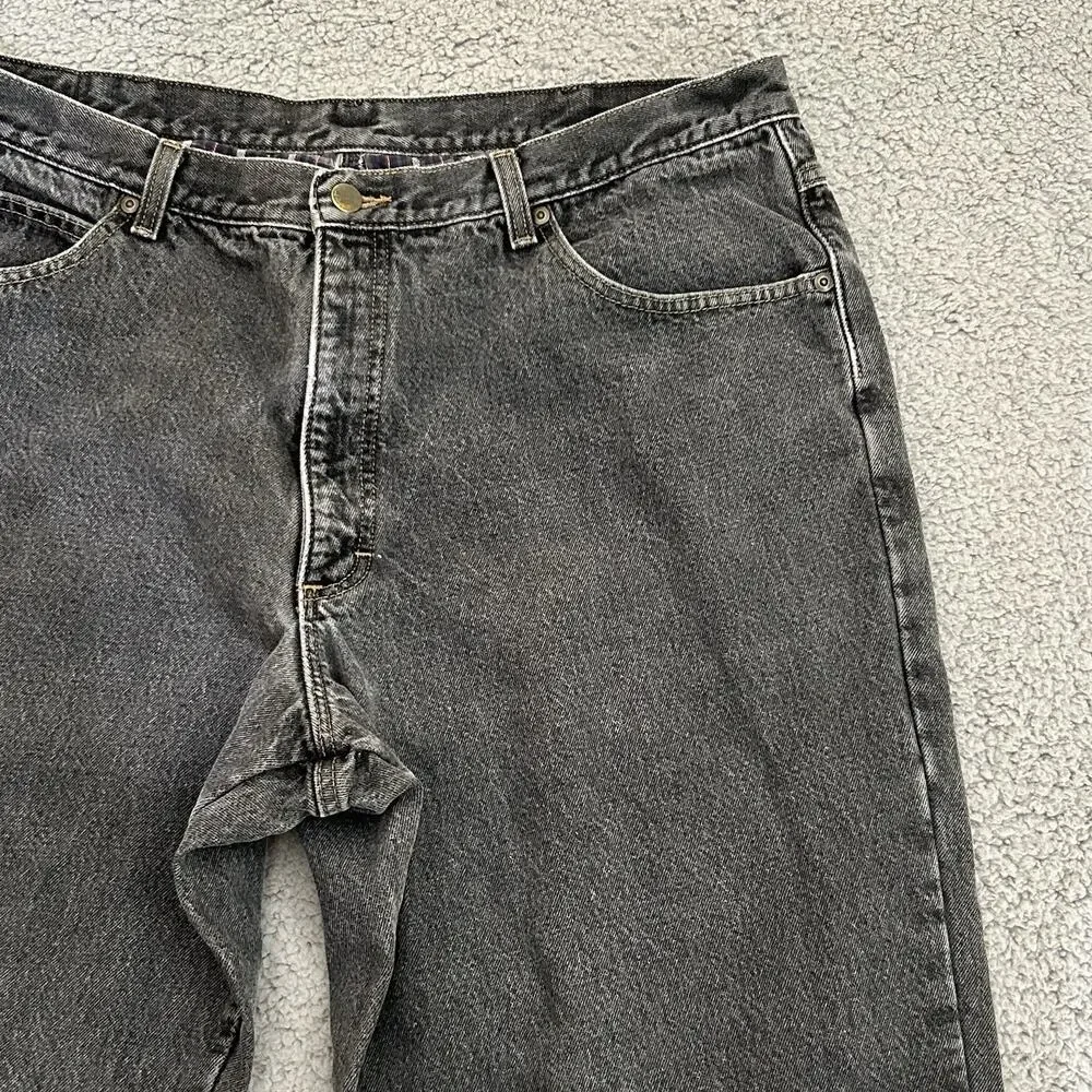 LL Bean Jeans Men’s 40x32 Black Denim Classic Fit Flannel Lined Outdoor Workwear - Picture 6 of 16
